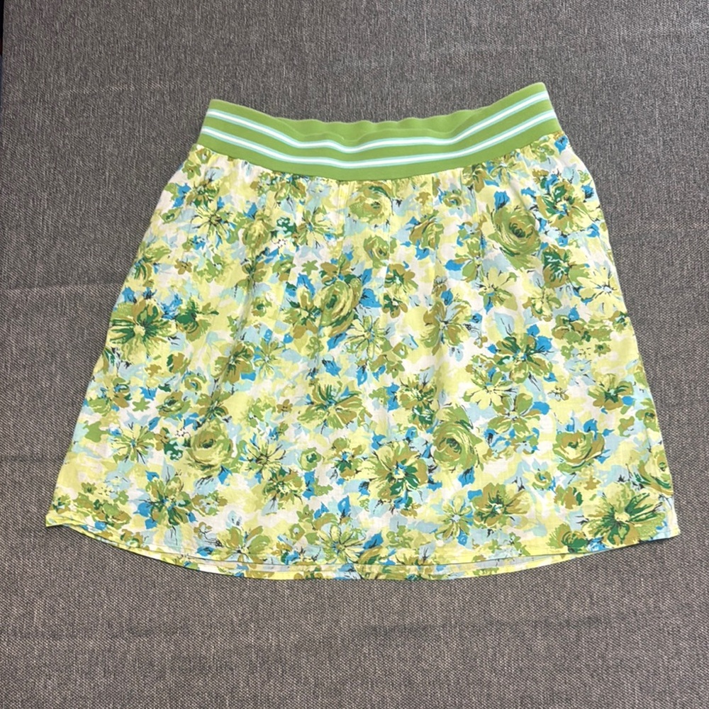 Old Navy Yellow and Blue A-Line Maternity Mini Skirt Casual